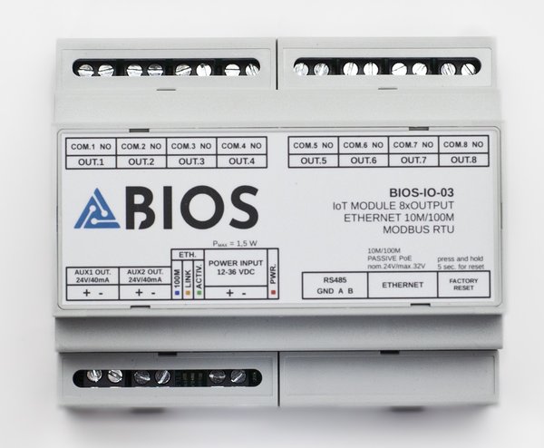 BIOS-IO-03 module – 8 relay outputs