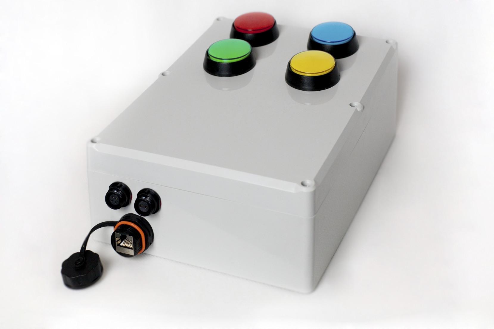 BIOS-UX-02 box with four buttons for andon calls